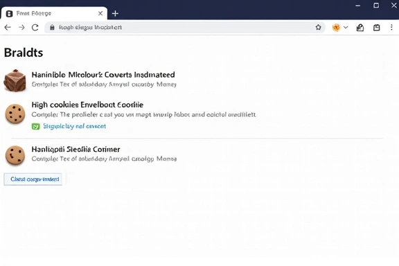 Icona di un browser web con impostazioni di privacy e cookie