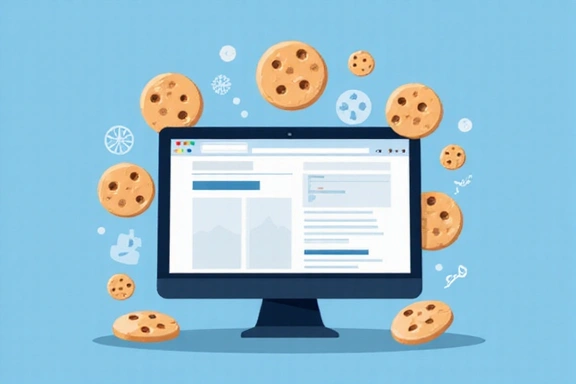 Illustrazione di un biscotto digitale che rappresenta un cookie su un computer