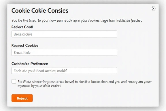Illustrazione di un pannello di controllo per la gestione del consenso ai cookie