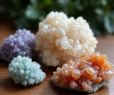 Minerali naturali come rocce e cristalli